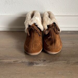 Madewell Brown Ankle Boots with Cream Lining